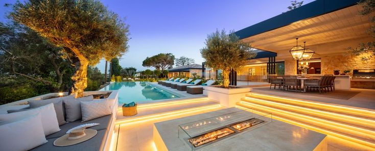 Contemporary Mediterranean villa exterior with private garden Marbella